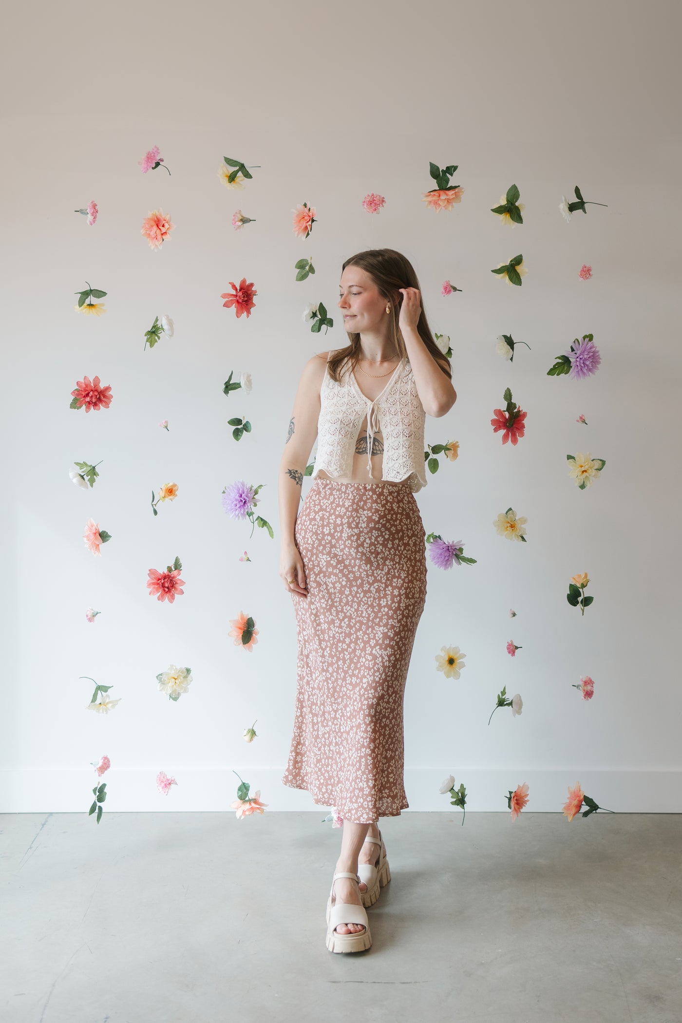 Fiona Printed Skirt - Mocha