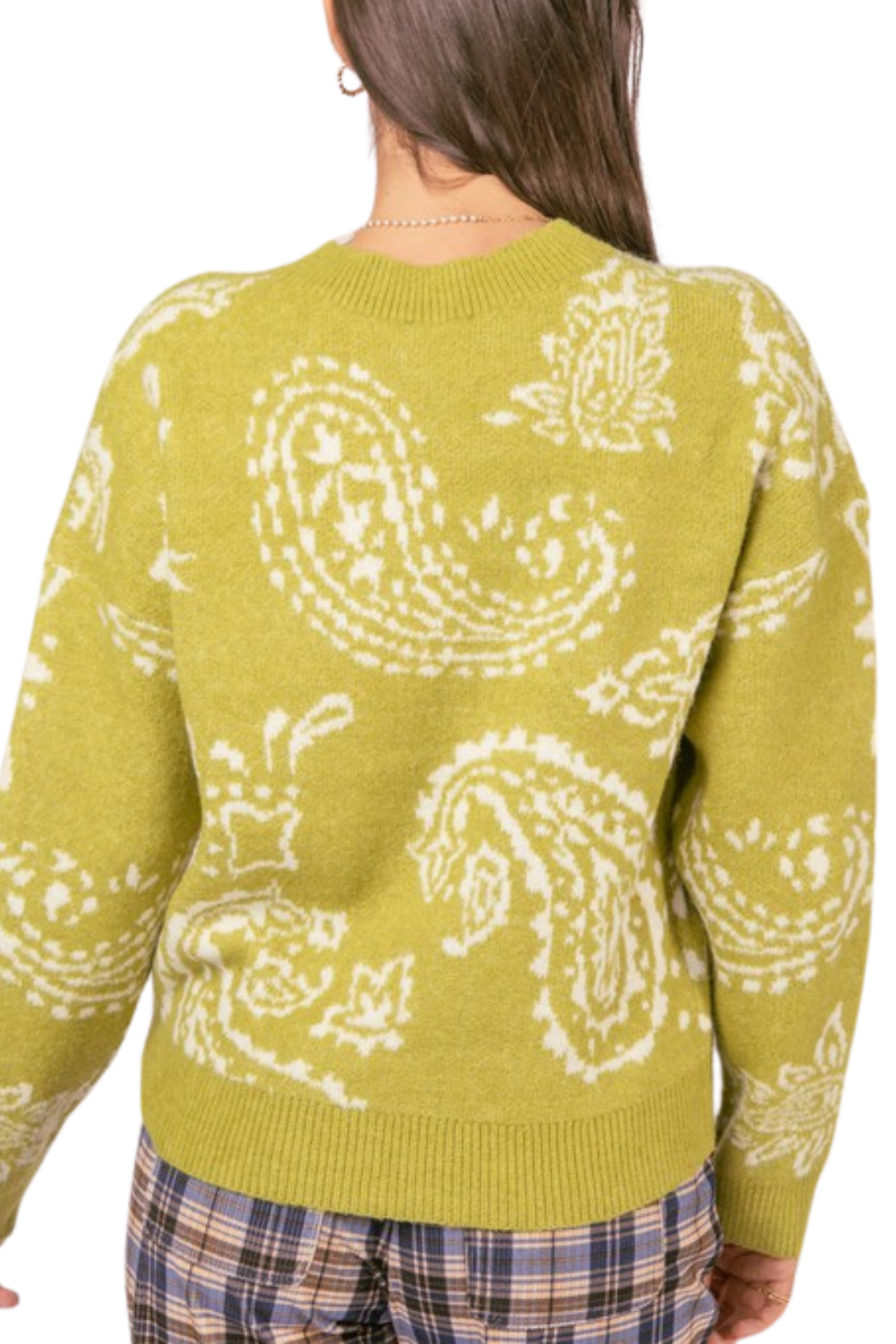 Paisley Knit Sweater - Green