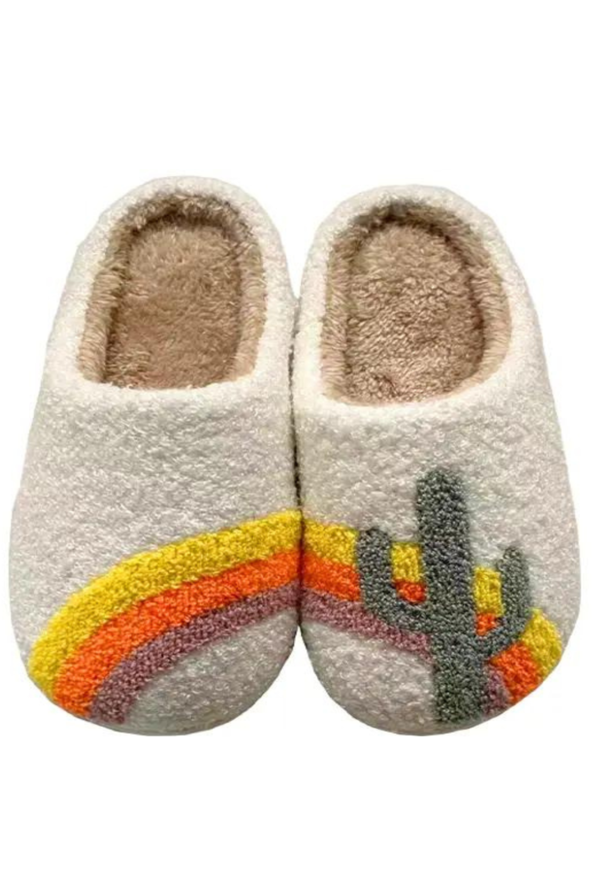 Novelty Slippers - Cactus Rainbow