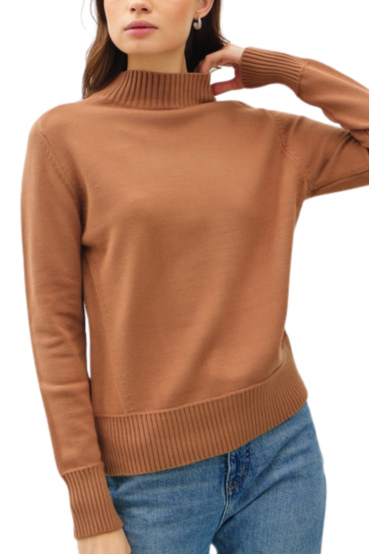 Rayna Mockneck Sweater - Brown