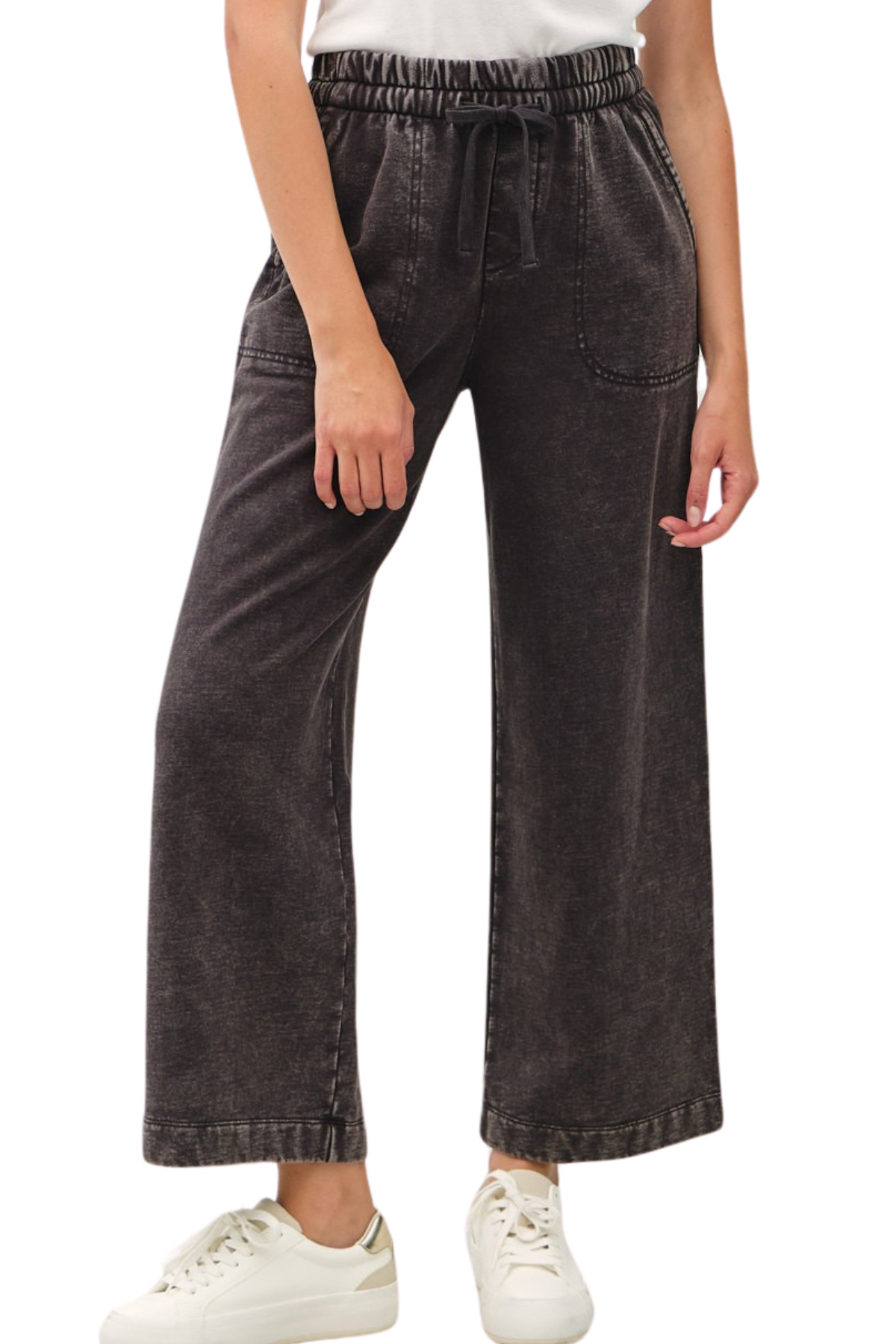 Jay Acid Wash Pants - Charcoal