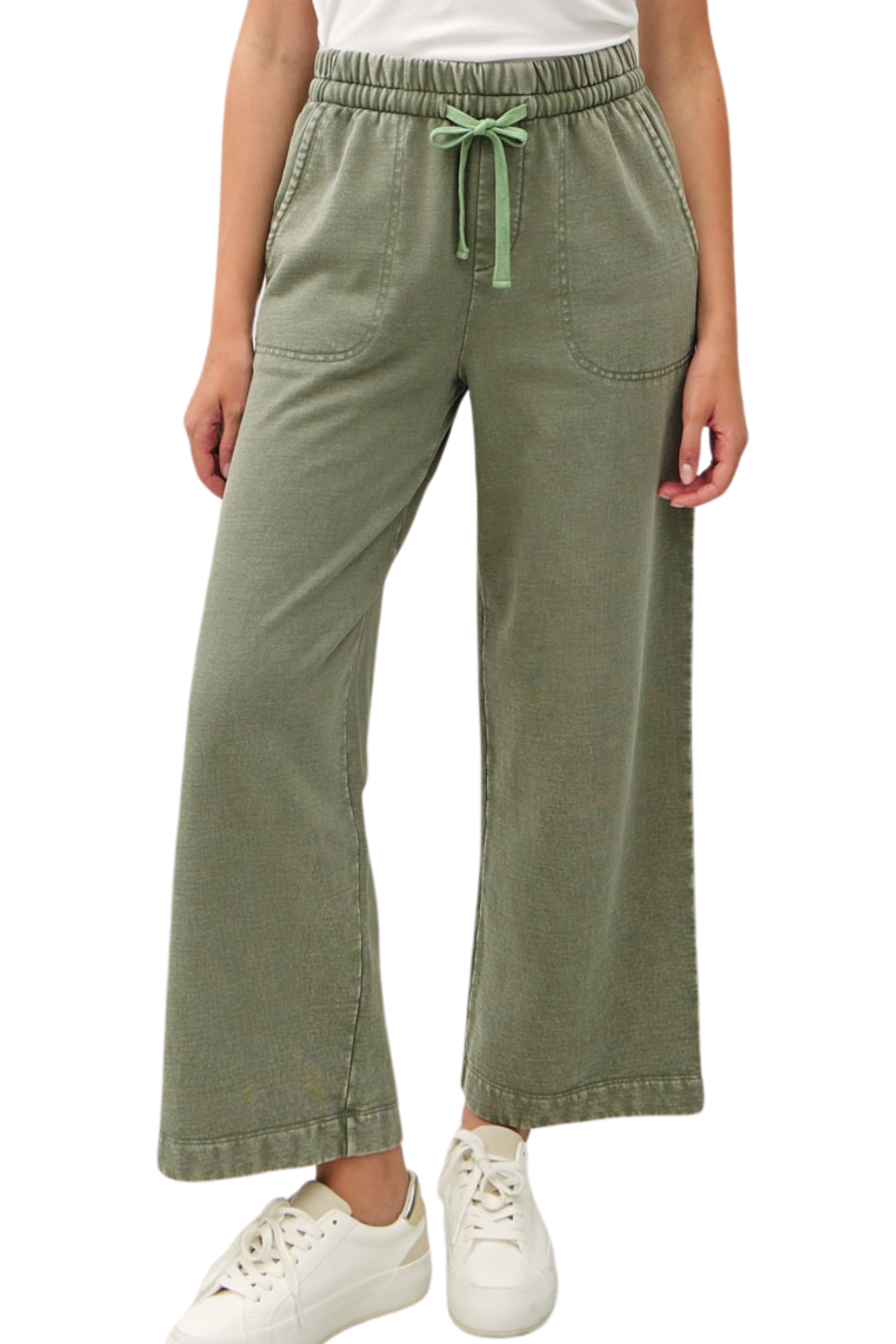 Jay Acid Wash Pants - Sage