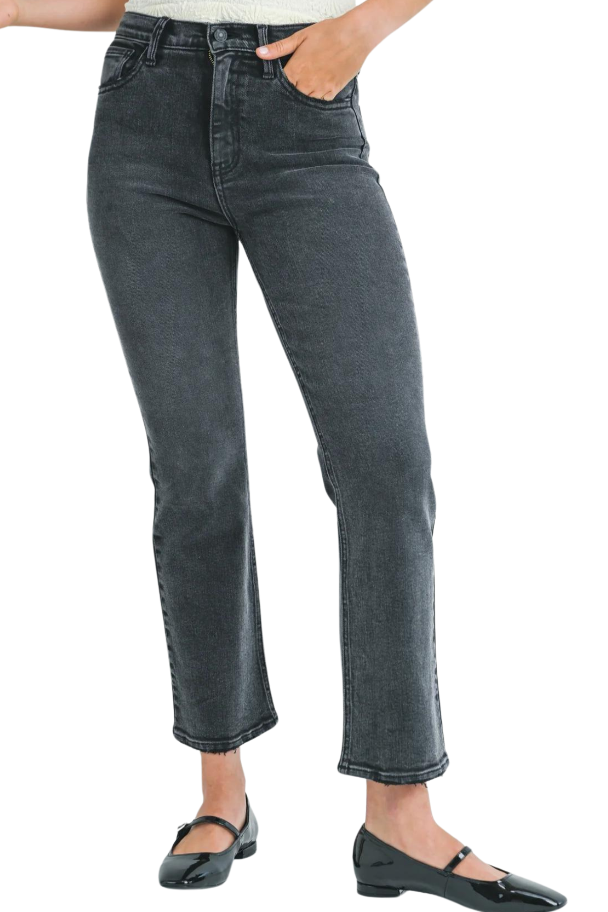 The High Rise Stretch Jean - Washed Black