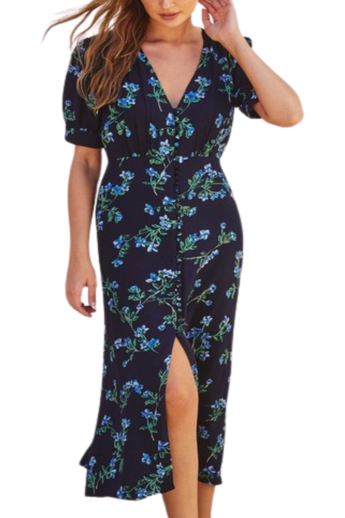 Lia Short Sleeve Floral Maxi Dress