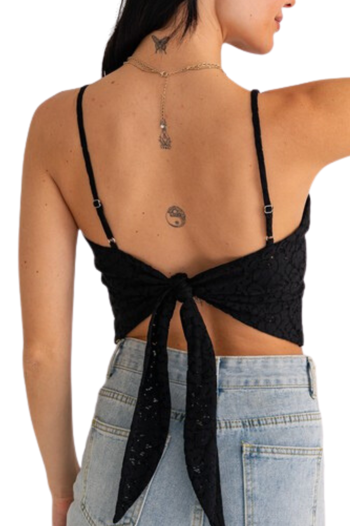 Mickey Lace Tie-Back Top