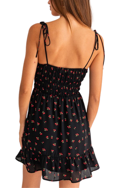 Cherry Tie-Shoulder Dress