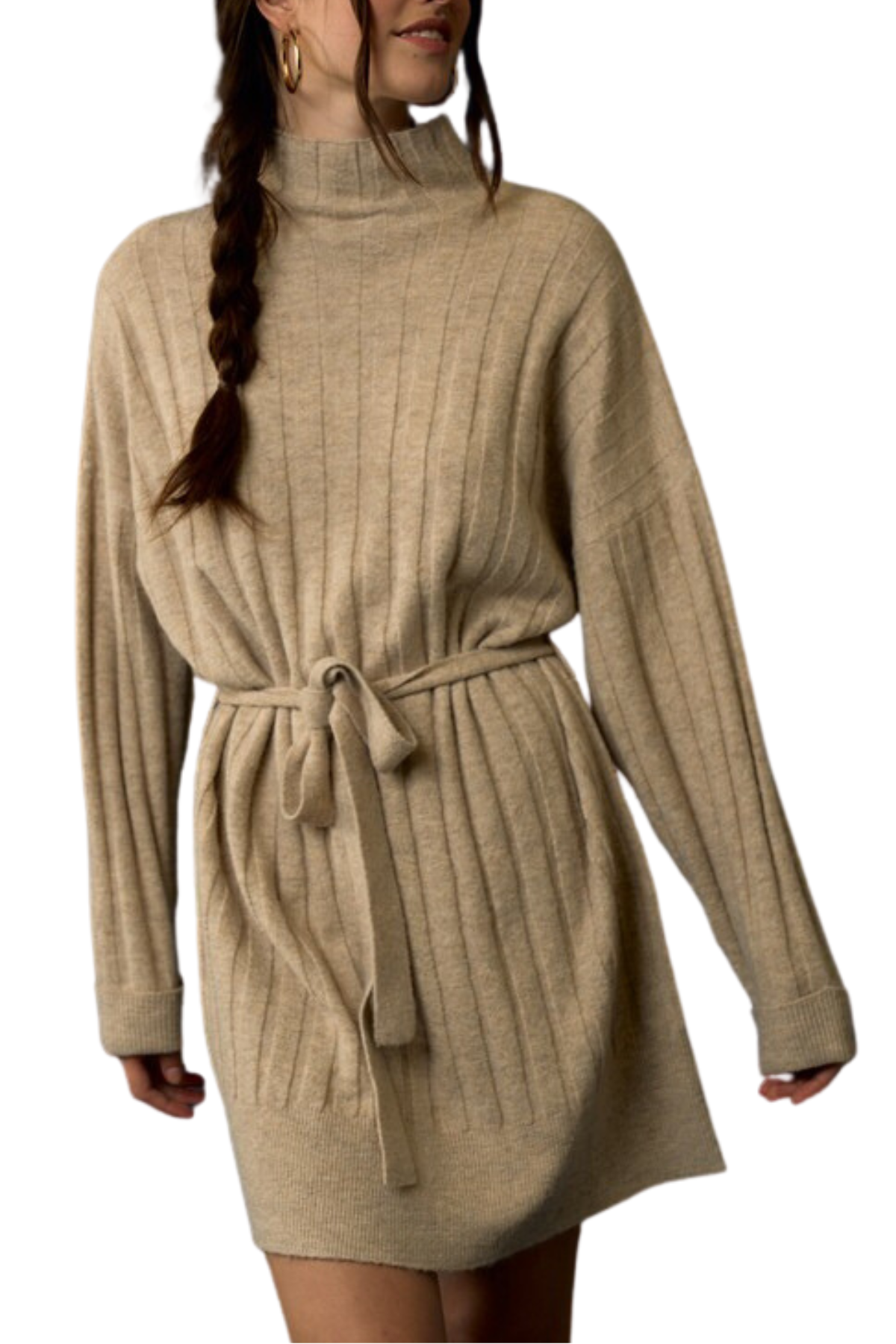 Marlene Ribbed Knit Sweater Dress