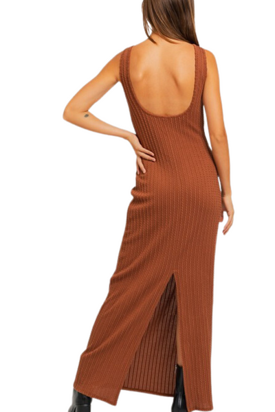 Mona Low-Back Textured Maxi Dress