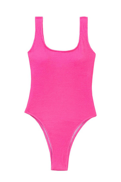 Tammy Crinkle One Piece Swimsuit - Hot Pink