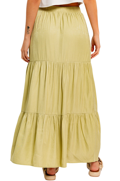 Leanna Tiered Maxi Skirt - Lime