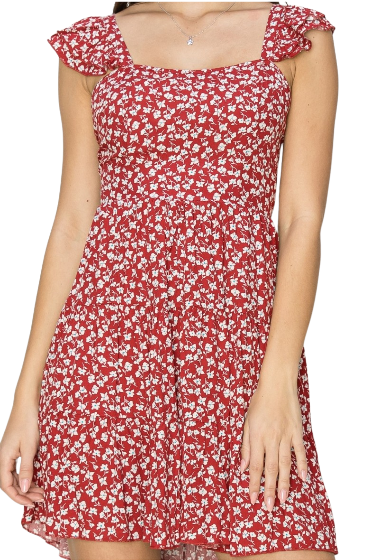Holly Red Floral Dress