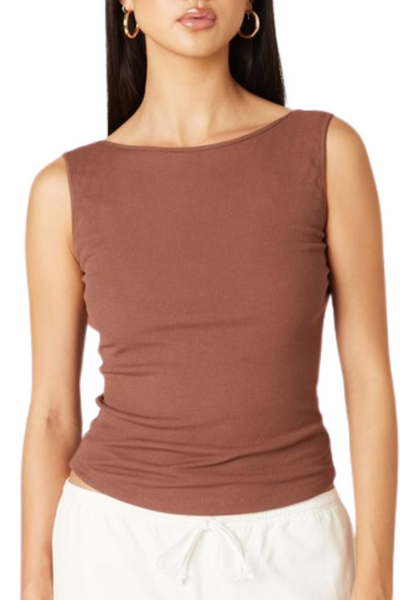 Mica Low Back Top - Brown