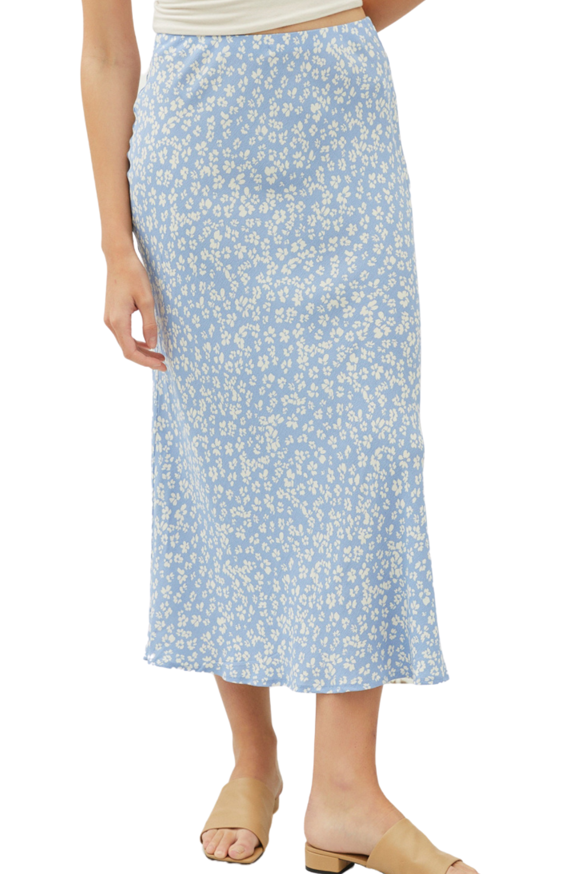 Fiona Printed Skirt - Sky Blue