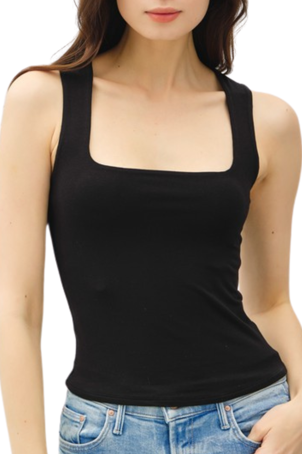 Erika Square Neck Tank - Black