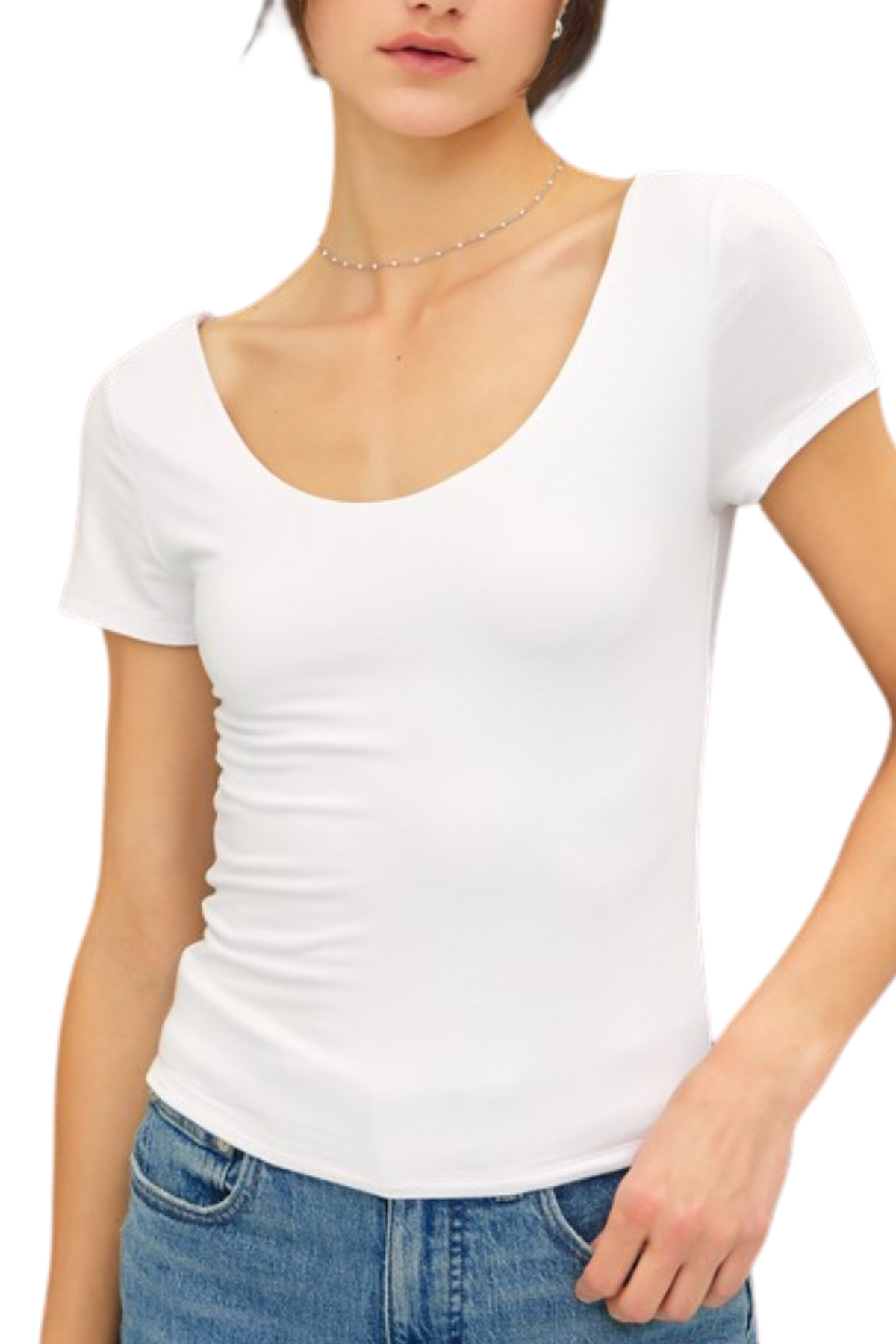 Cassidy Scoop Neck Tee - Off White