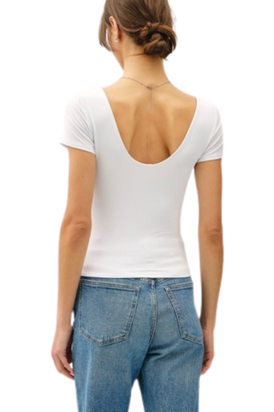 Cassidy Scoop Neck Tee - Off White