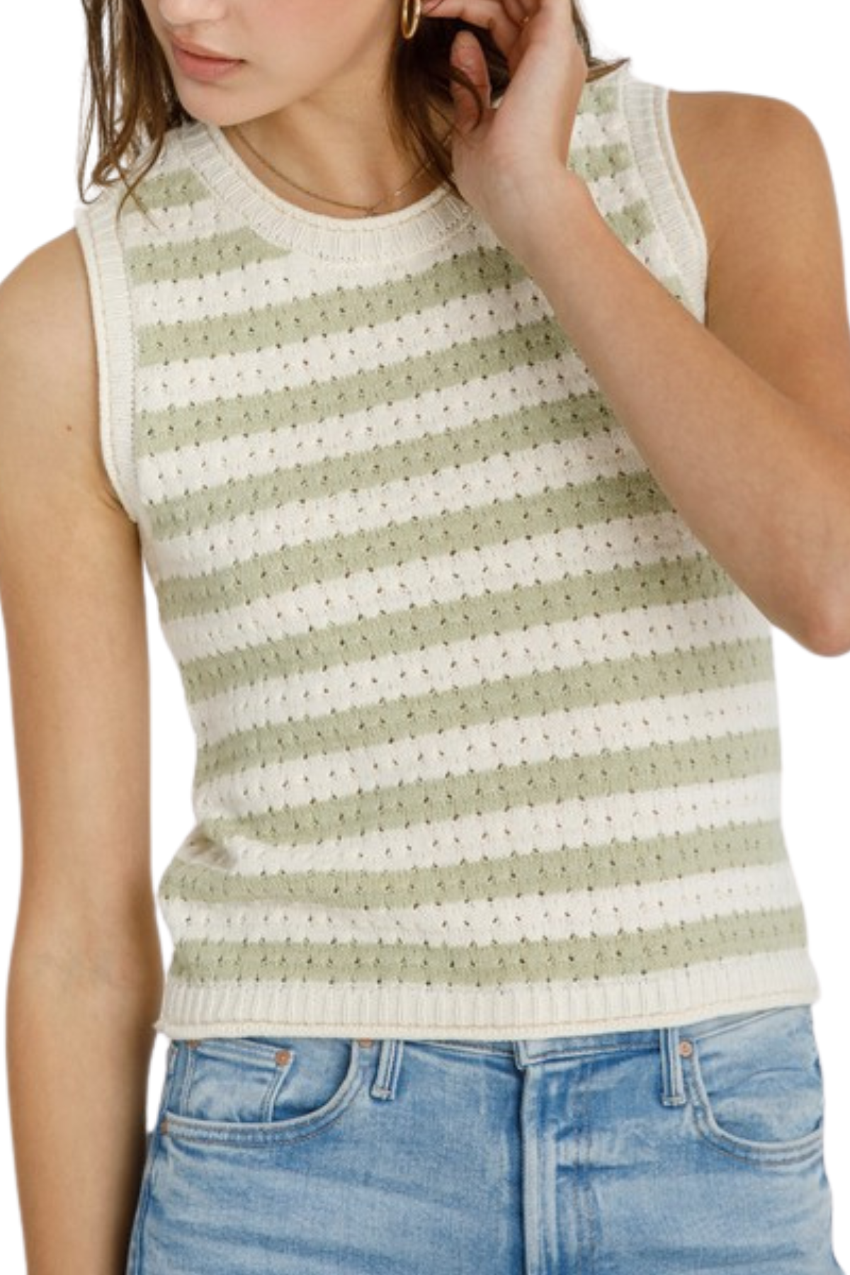 Julia Sweater Tank - Lime