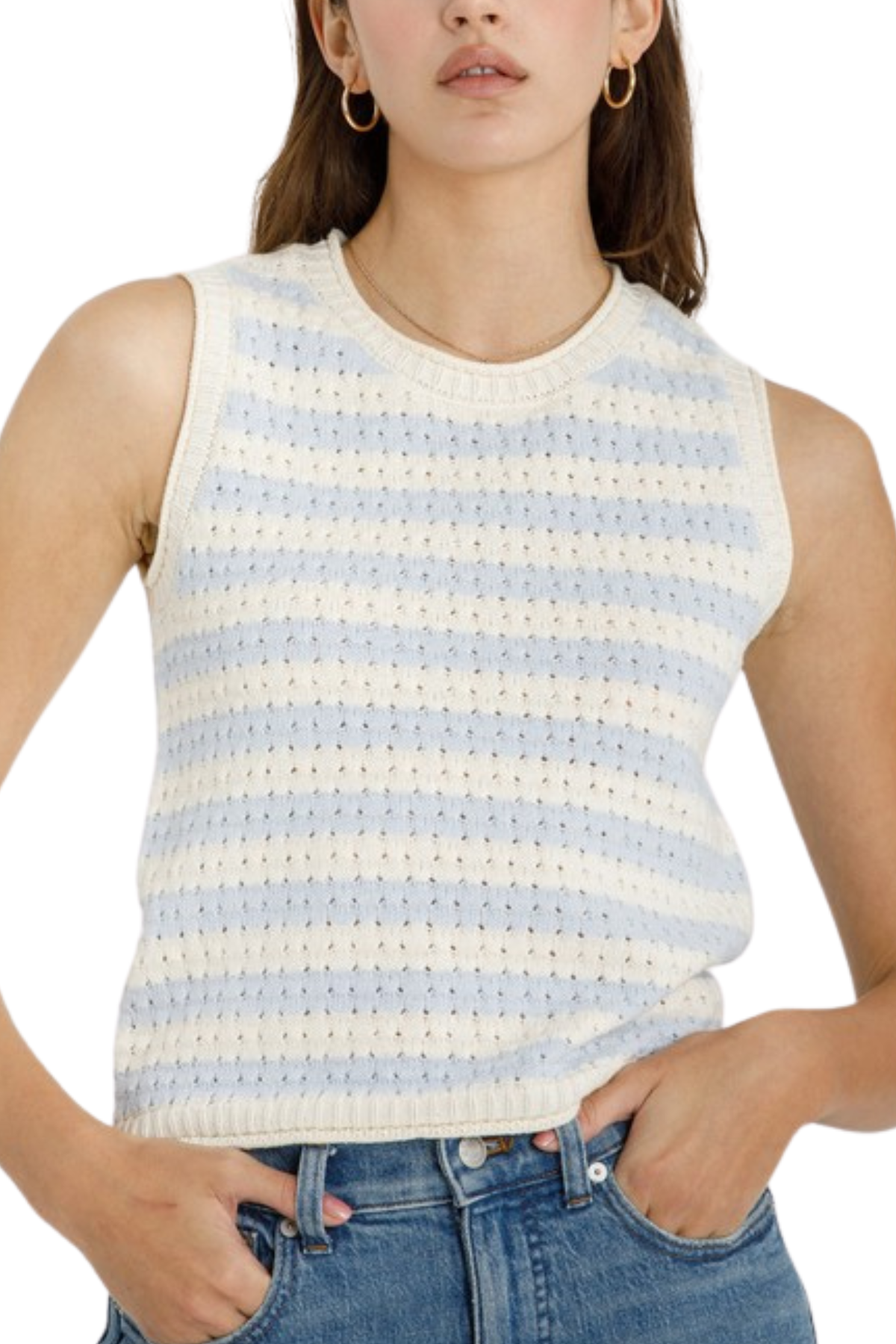 Julia Sweater Tank - Sky