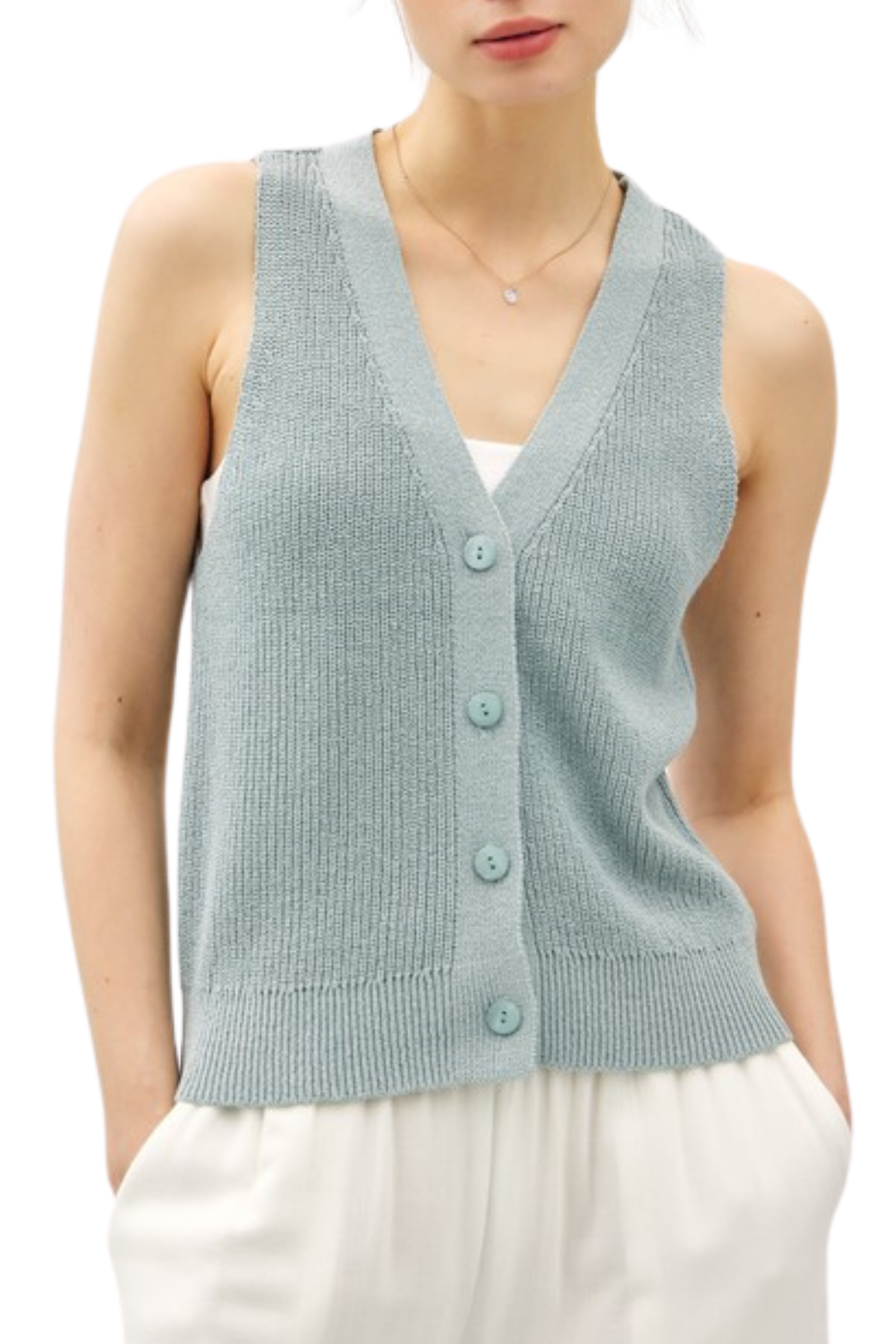 Mia Knit Vest - Blue