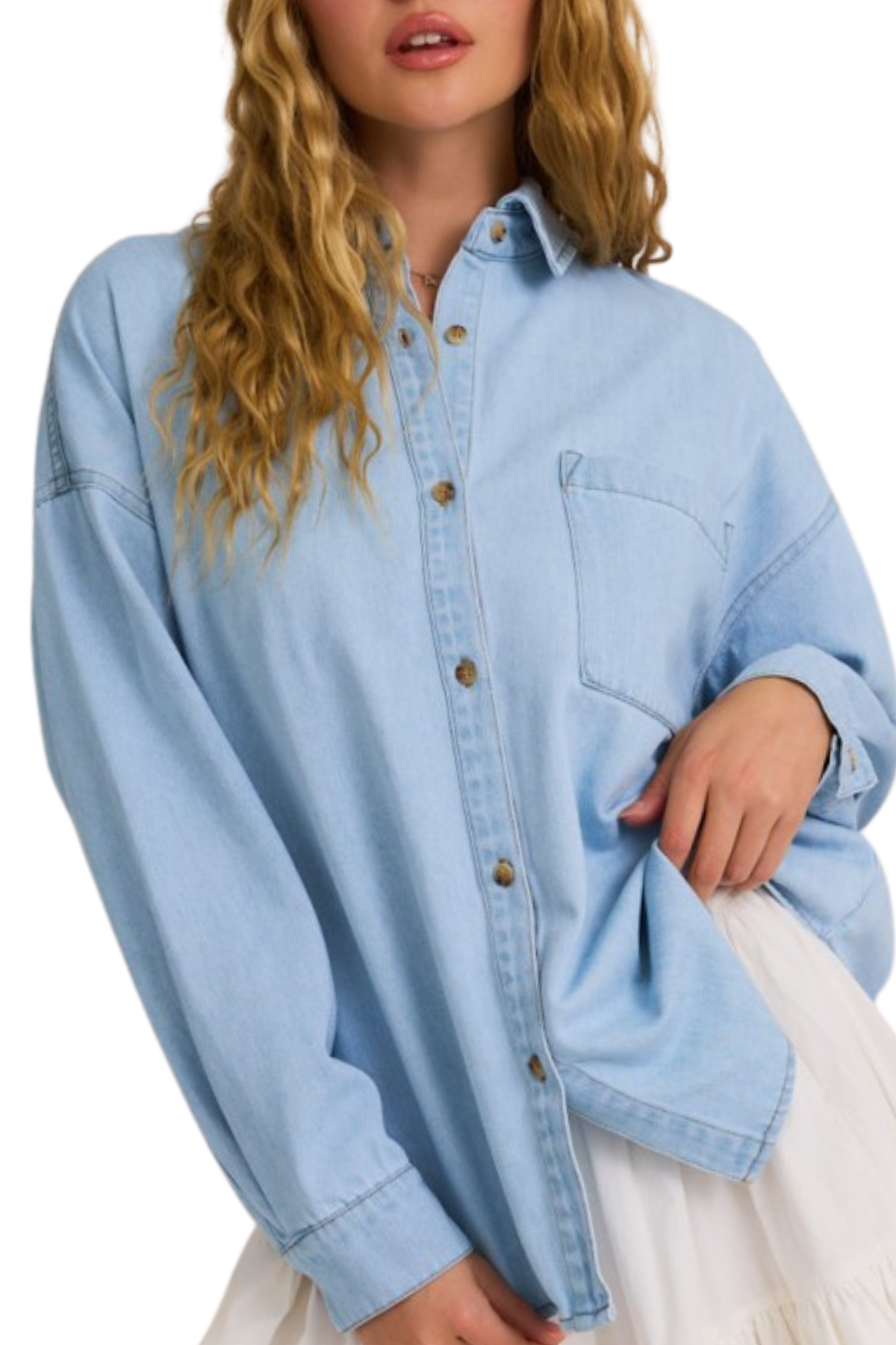 Leyna Oversized Denim Shirt