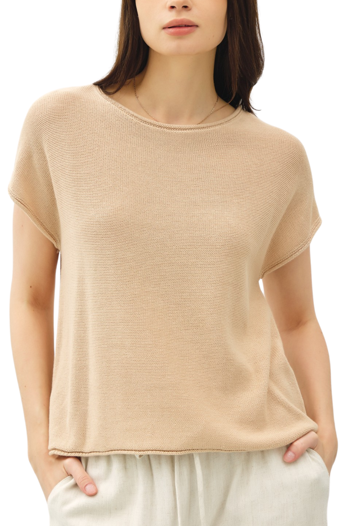 Jo Knit Tee - Beige