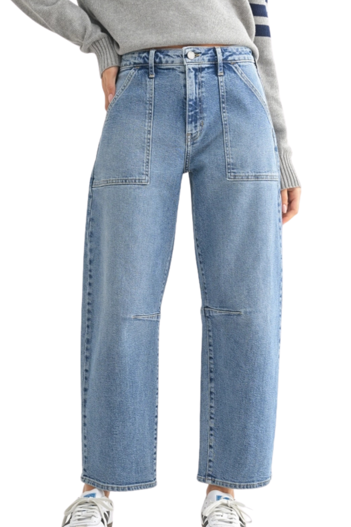 Just Black Denim - Utility Seamed Barrel Jean