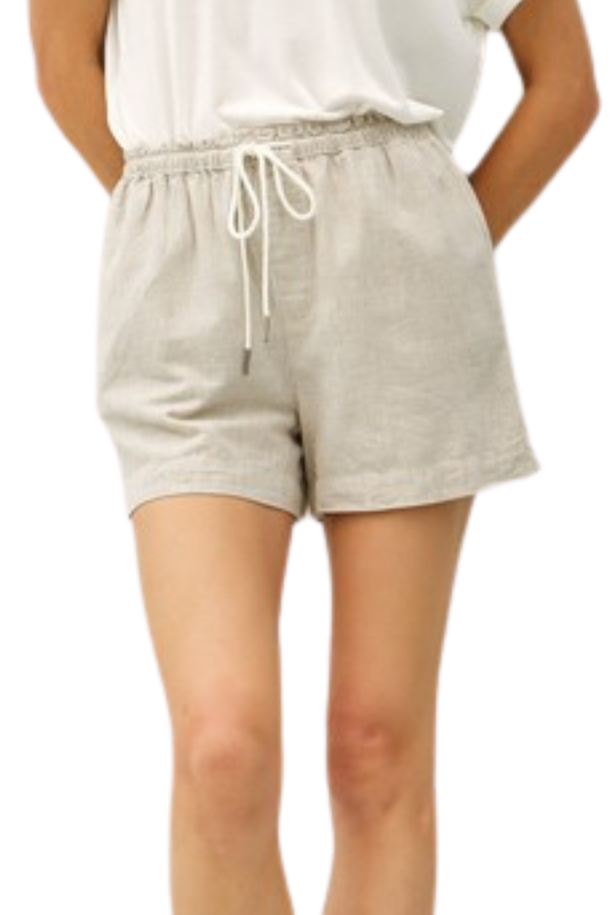 Jane Pinstripe Shorts - Khaki