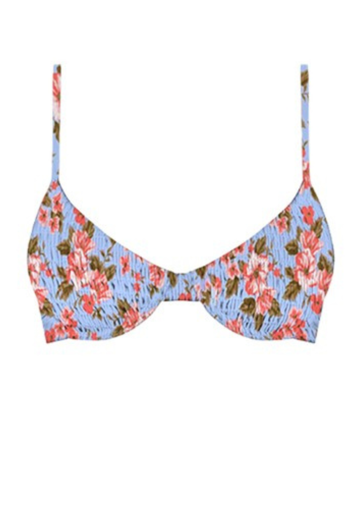 Destiny Floral Bikini Top - Blue