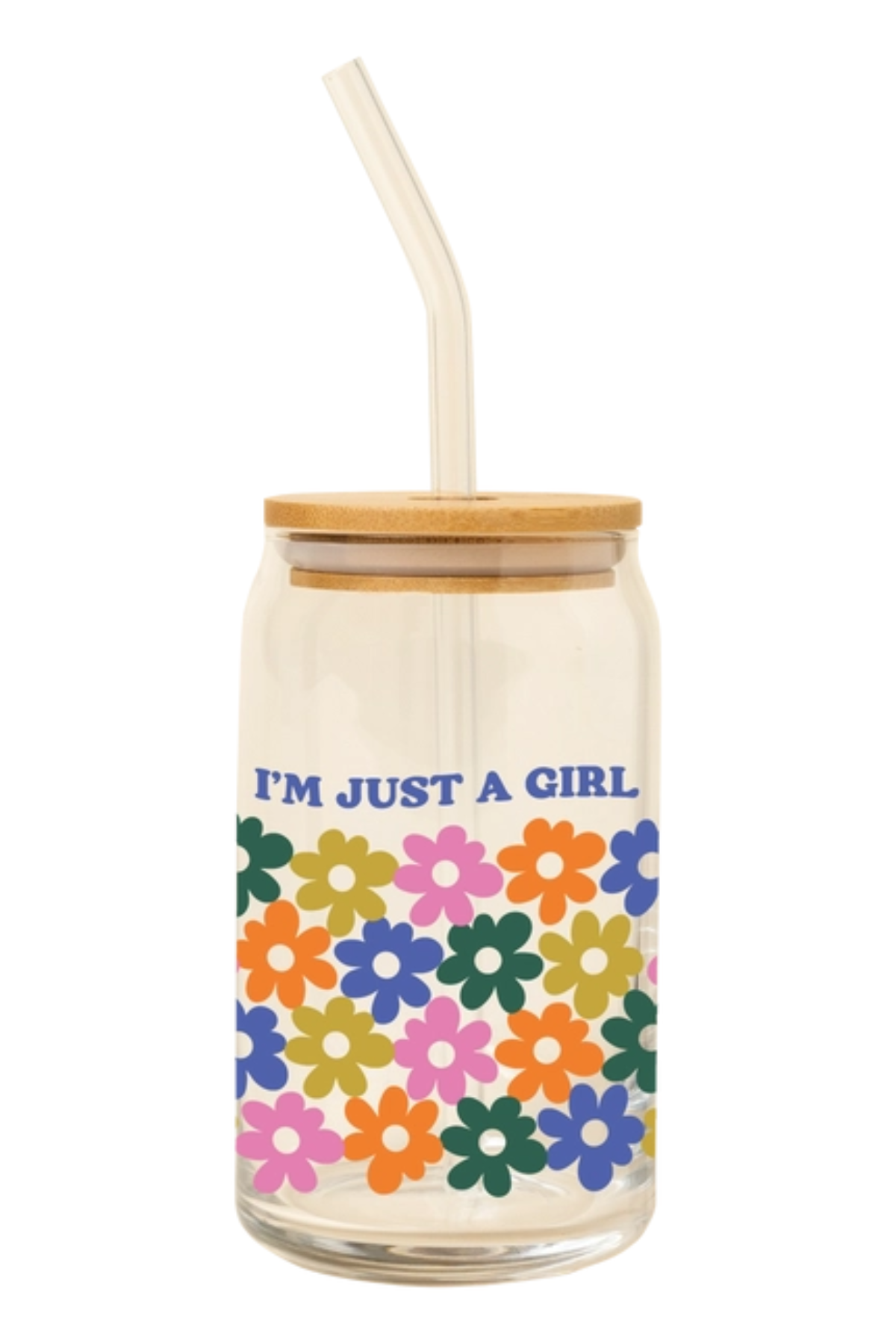 Glass Cup with Lid & Straw - Just A Girl