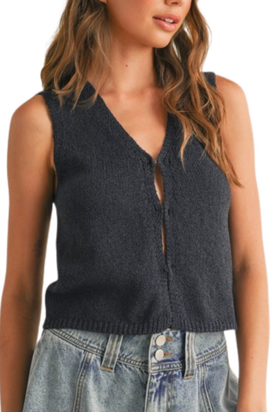 Rhian Knit Vest - Navy