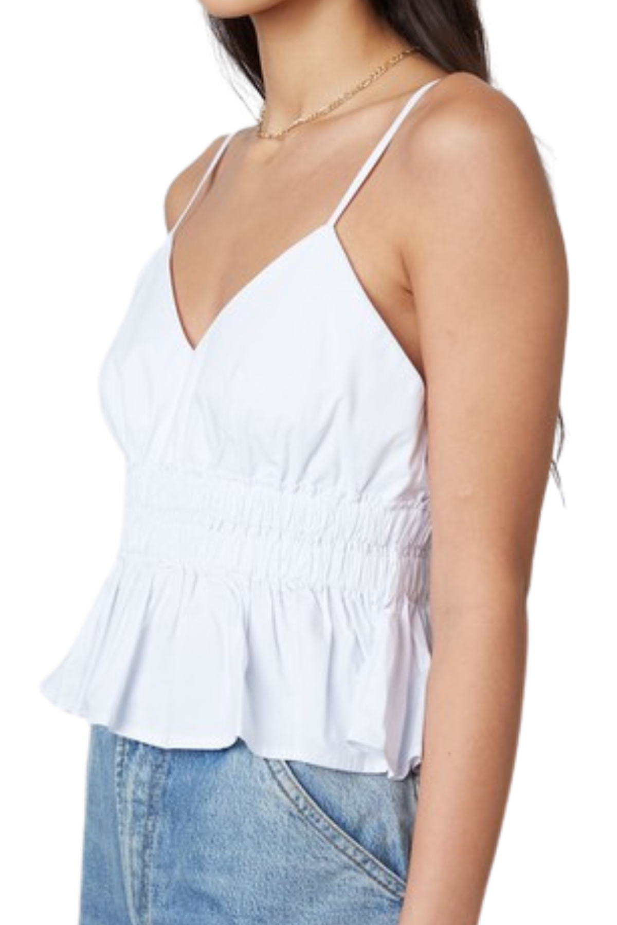 Brandy Peplum Top - White