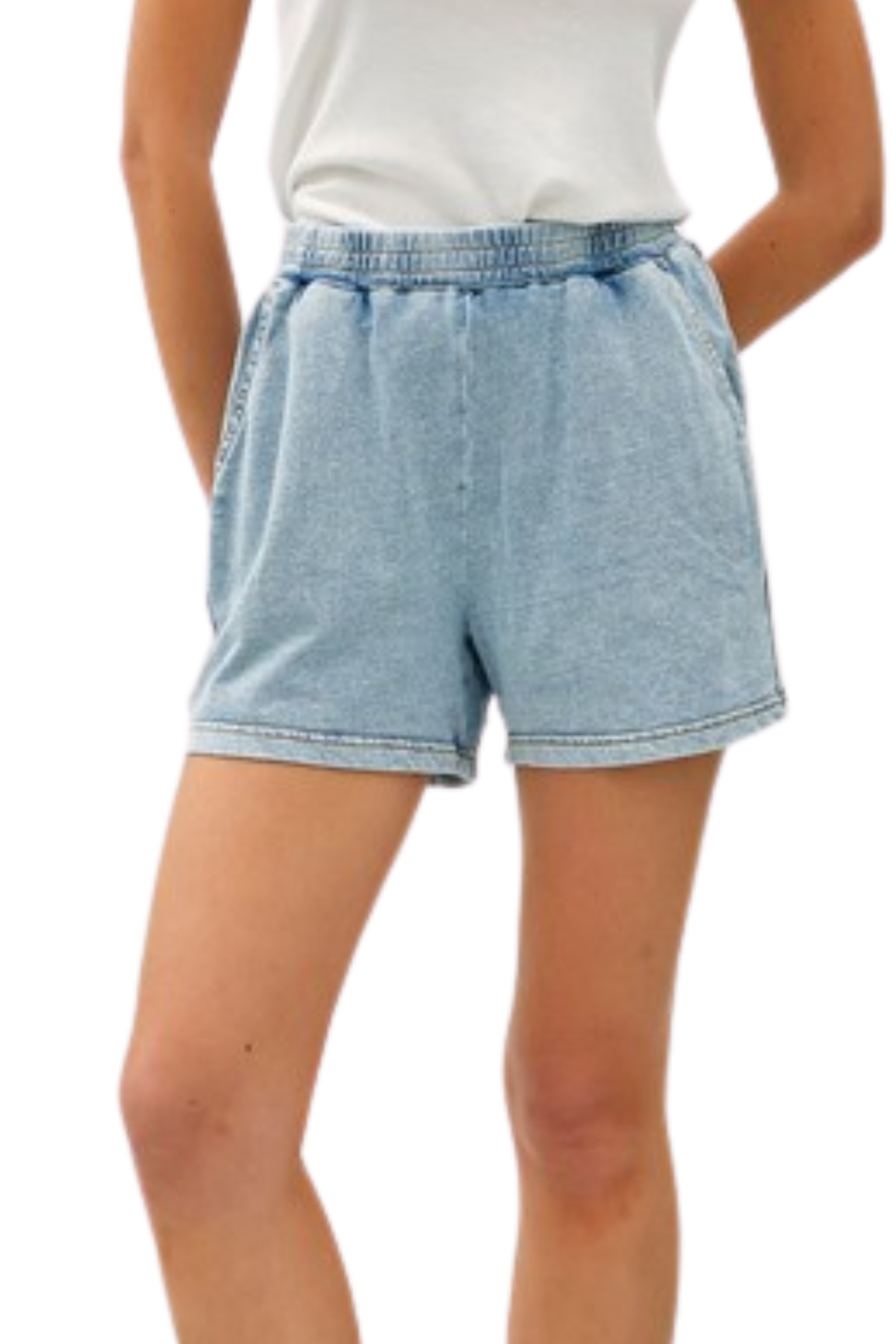 Lola Comfy Shorts - Light Denim