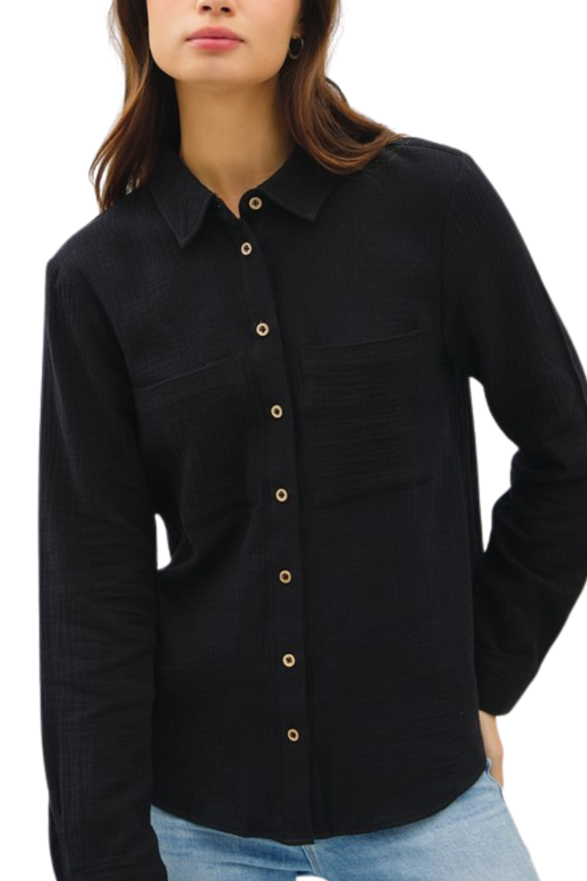 Macy Button Up Shirt - Black