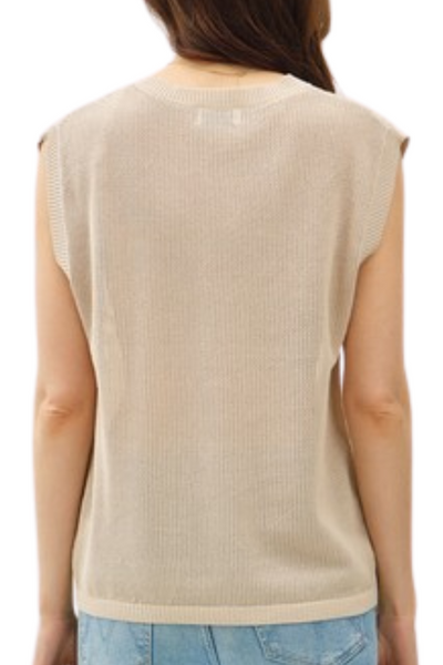 Bella Varsity Vest - Natural