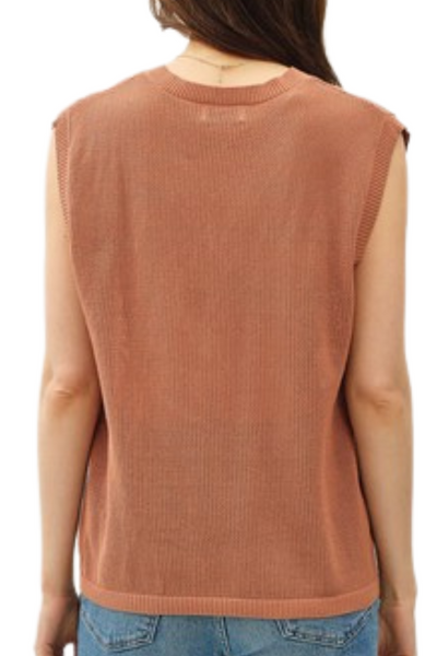 Bella Varsity Vest - Terracotta