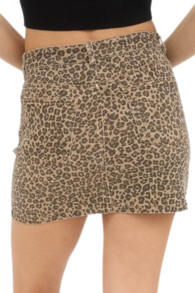 Charlie Leopard Mini Skirt