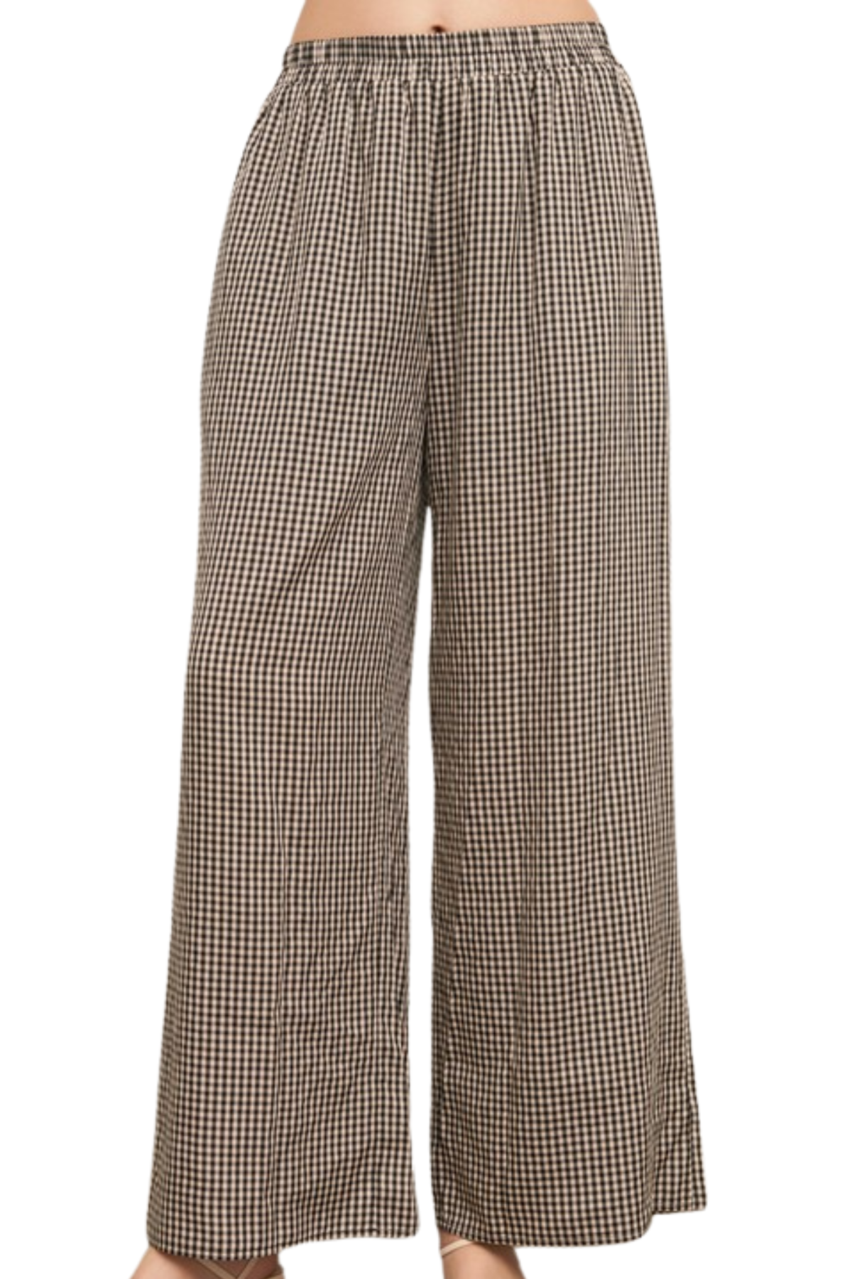 Arya Wide-Leg Pants - Gingham