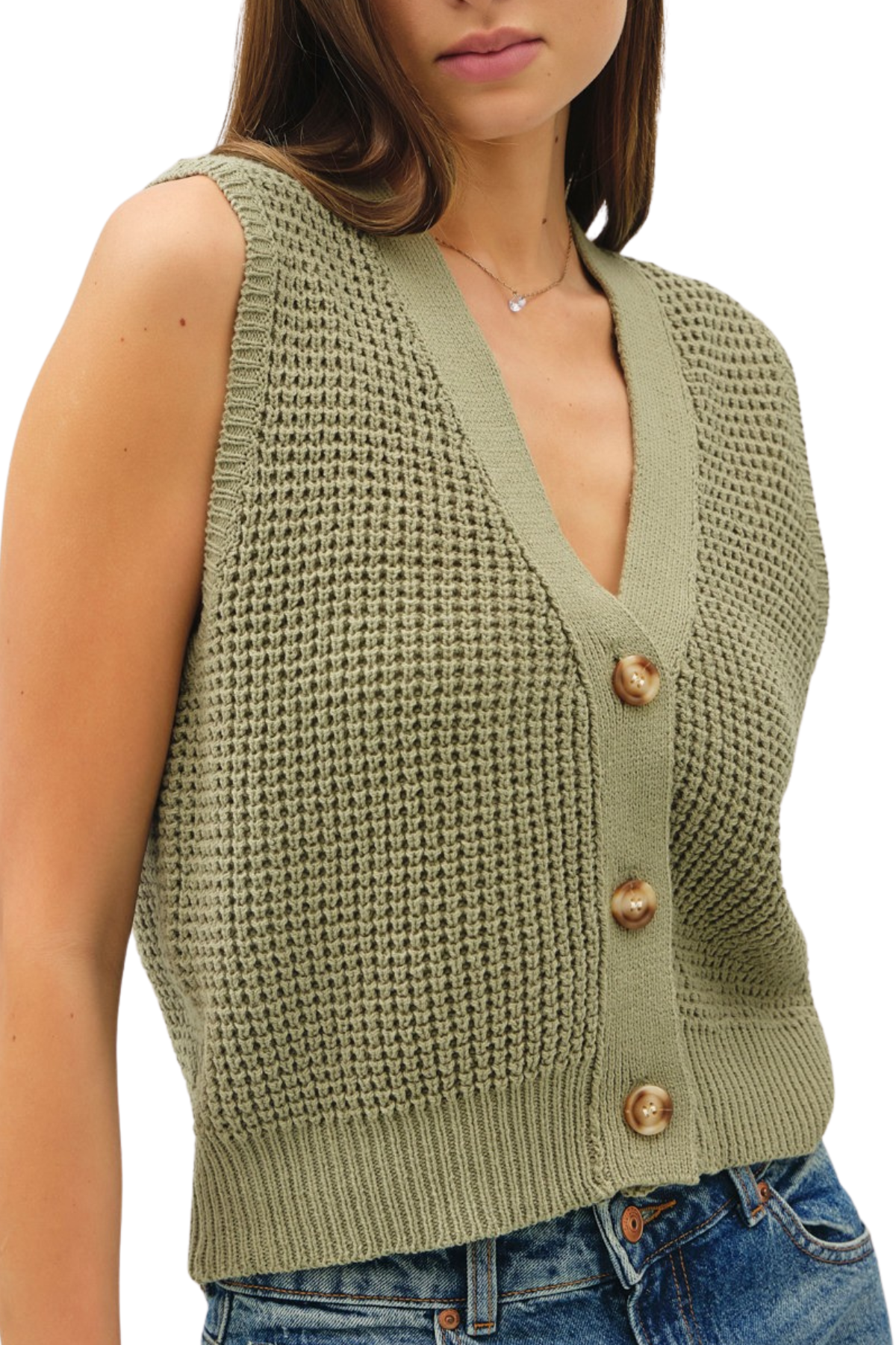 Belle Knit Vest - Sage