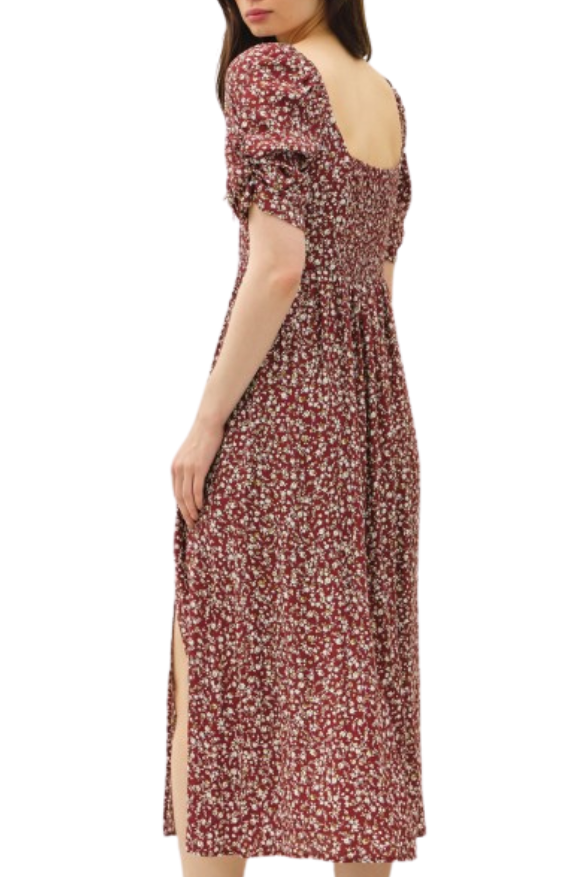 Lizzie Floral Midi Dress - Rust