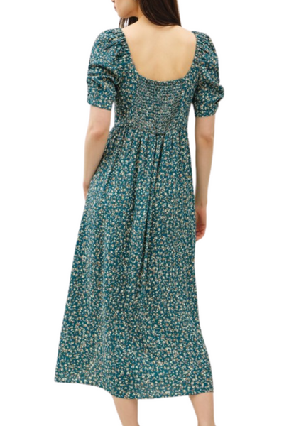 Lizzie Floral Midi Dress - Teal