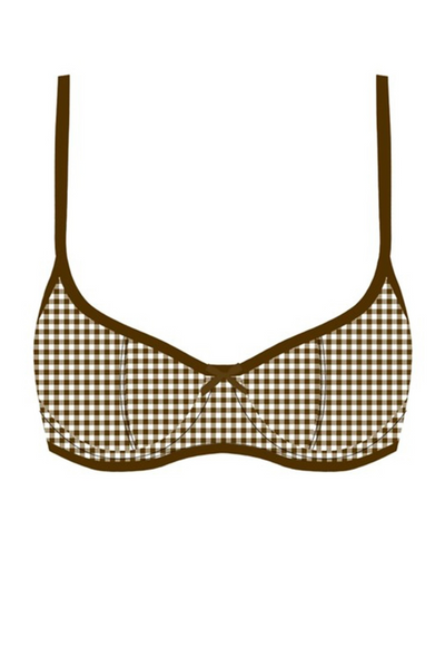 Beachside Picnic Bikini Top - Brown