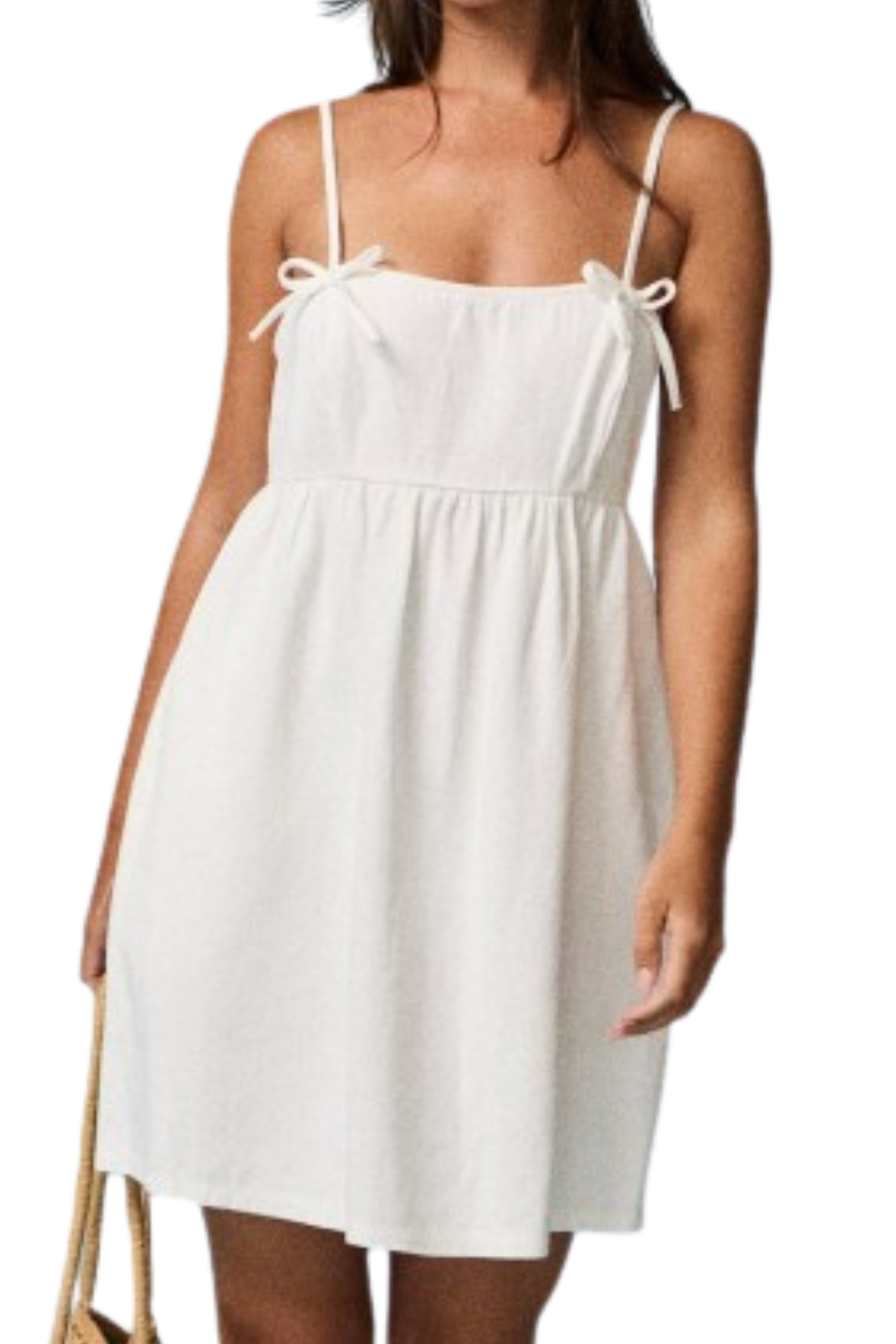 Alyssa Bow Detail Dress - White