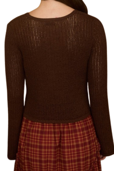 Cala Crochet Cardigan - Brown