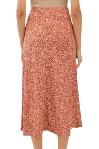 Mandi Printed Midi Skirt - Orange