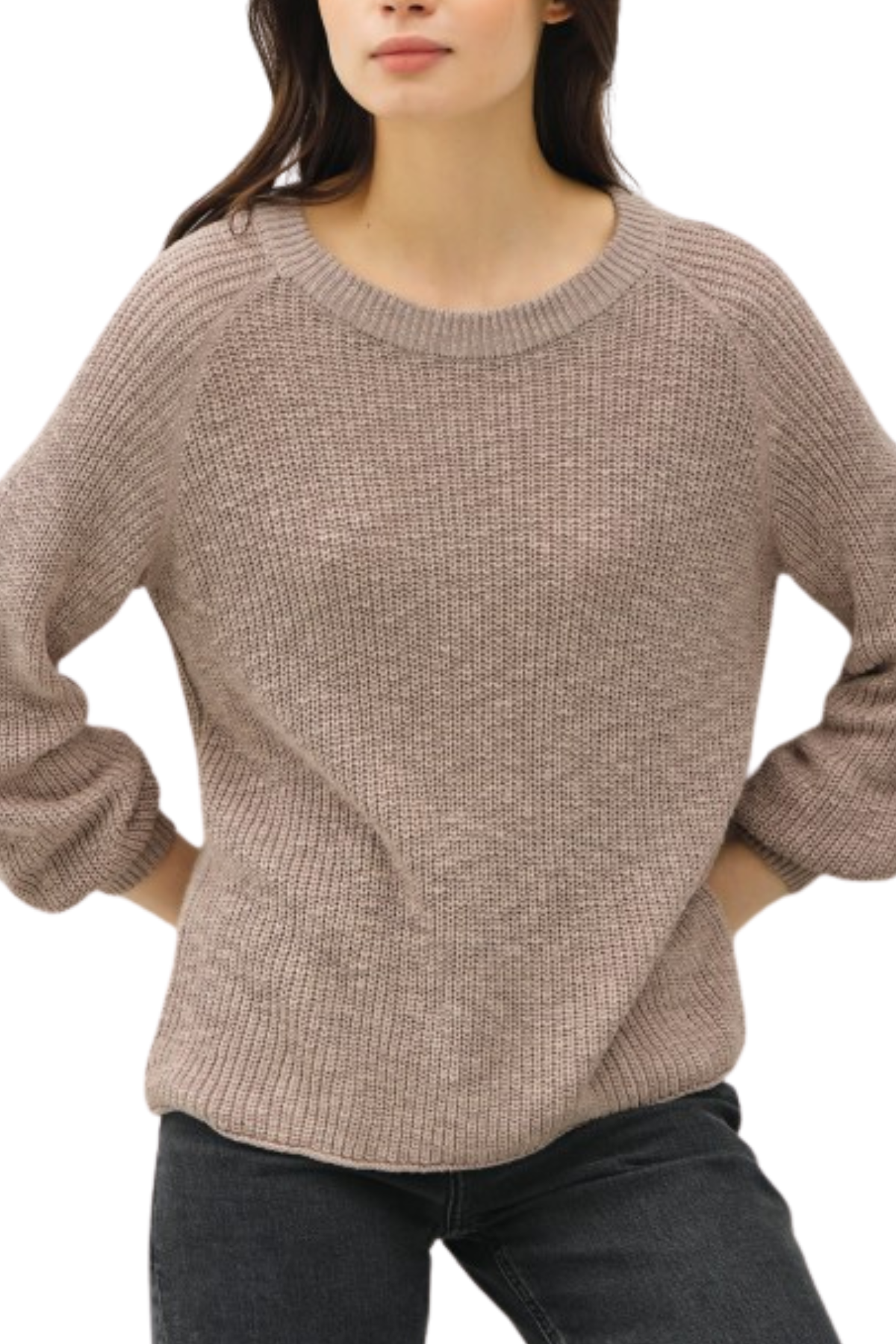 Leslie Balloon Sleeve Sweater  - Mocha