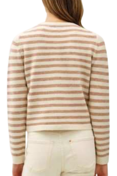 Kaia Striped Cardigan - Mauve