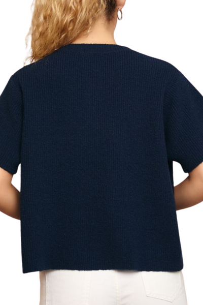 Milana Short Sleeve Cardigan - Navy