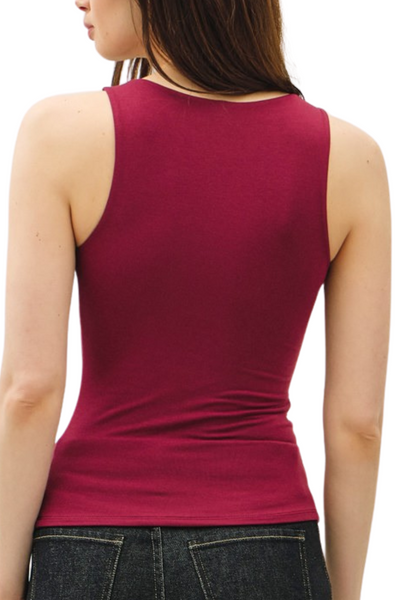 Erika Square Neck Tank - Wine