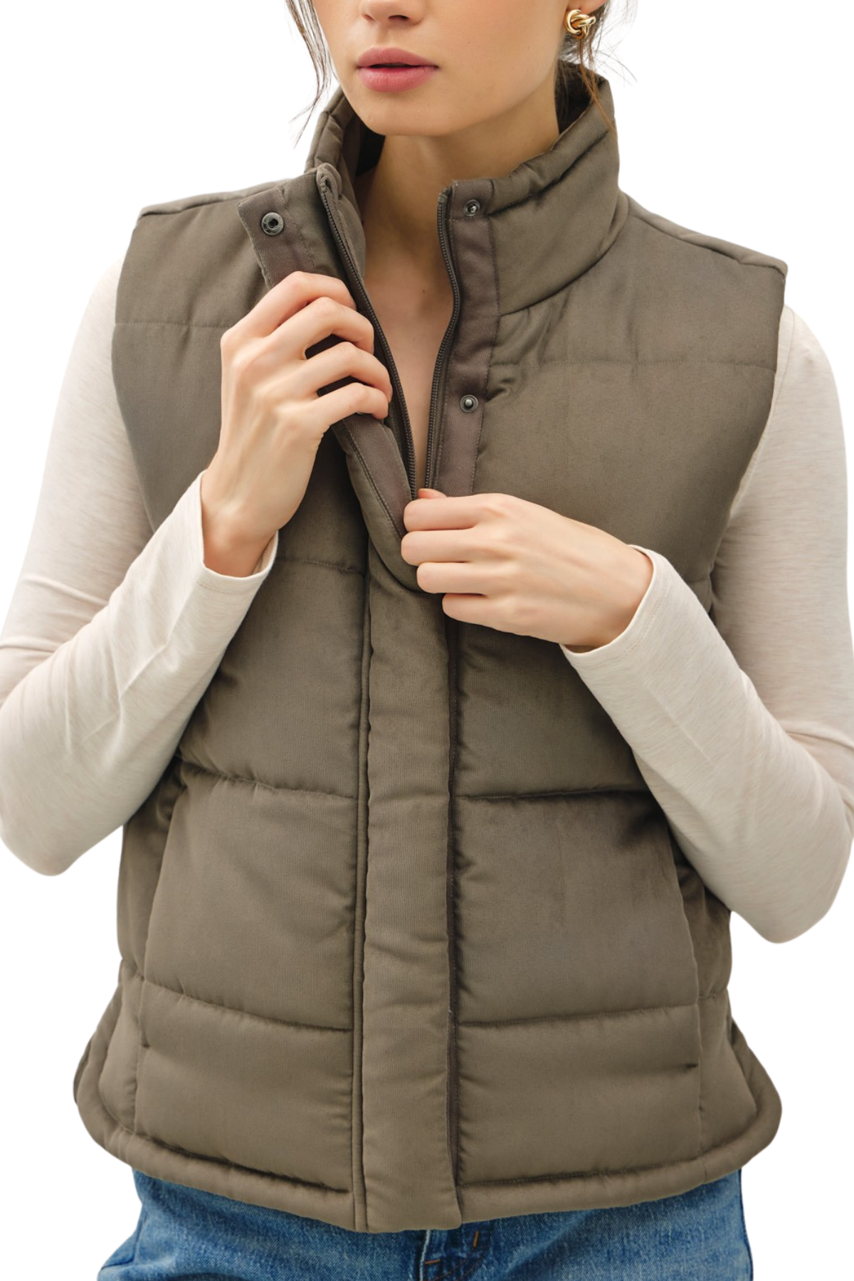 Matilda Puffer Vest - Olive
