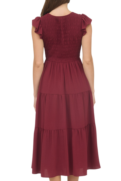 Jenna Flutter Sleeve Midi Dress